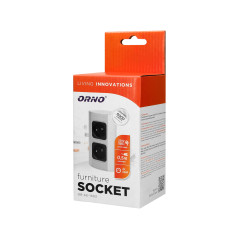 Möbeluttag utan strömbrytare, 2x2P+Z