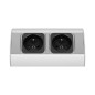 Möbeluttag utan strömbrytare, 2x2P+Z