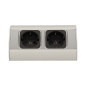 Möbeluttag utan strömbrytare, 2x2P+Z, silver, Schuko-version
