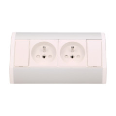 Möbeluttag 2x2P+Z, vit-silver