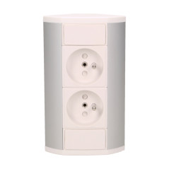 Möbeluttag 2x2P+Z, vit-silver