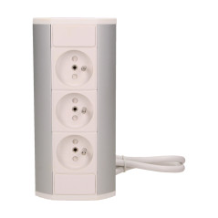 Möbeluttag 3x2P+Z, vit-silver