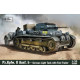 Modell av plast pz.kpfw. ii ausf. b tysk lätt stridsvagn med bränslevagn
