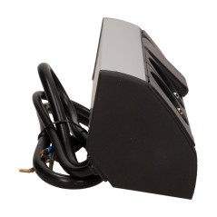 Möbeluttag 2x2P+Z med strömbrytare, svart-silver