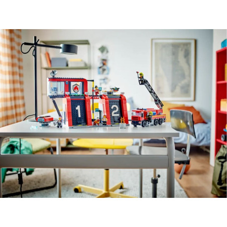 Byggleksaker city 60414 brandstation med brandbil