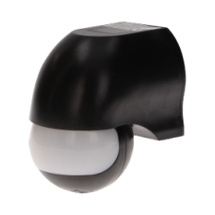 Rörelsesensor 180 grader, vertikal och horisontell justering, IP44, 1200W, svart