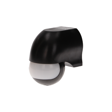 Rörelsesensor 180 grader, vertikal och horisontell justering, IP44, 1200W, svart