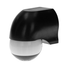 Rörelsesensor 180 grader, vertikal och horisontell justering, IP44, 1200W, svart