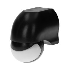 Rörelsesensor 180 grader, vertikal och horisontell justering, IP44, 1200W, svart