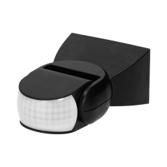 Rörelsesensor 180 grader, vertikal och horisontell justering, IP65, 1200W, svart