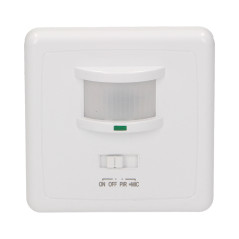 Rörelse- och ljudsensor 160 grader IP20, för dosa, 500W, min. belastning 40W.