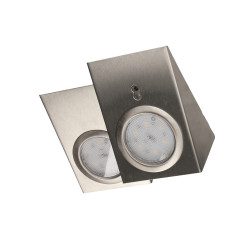 LED-under skåpsbelysningsset 2,5W, 180lm, 4000K, med beröringsfri strömbrytare, INOX