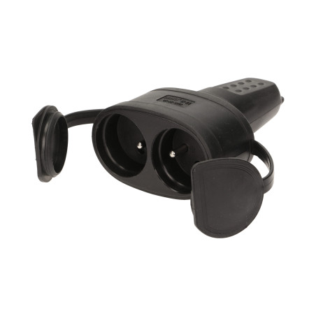 Tätta, dubbla gummikontakter 2P+Z, IP44