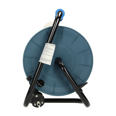 Förlängningssladd MINI, 4 uttag 2P+Z, metallställ, polwinit H05VV-F 3x1mm?, längd 15m, turkos, Schuko-version.