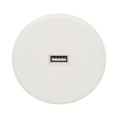 Trådlös induktionsladdare med extra USB-port, vit.
