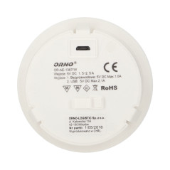 Trådlös induktionsladdare med extra USB-port, vit.