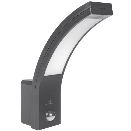 LED-lampa med rörelsesensor från Maclean, PIR-rörelsesensor, grå färg, 10W, IP54, 750lm, neutral vit (4000K) MCE244 GR