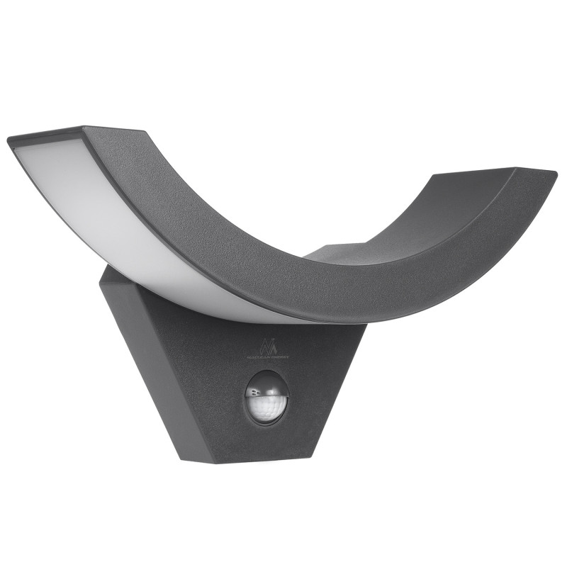 LED-lampa med rörelsesensor från Maclean, infraröd rörelsesensor, grå färg, 10W, IP54, 800lm, MCE290 GR