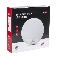 LED-lampa med rörelsesensor från Maclean, PIR-sensor, vit färg, 15W, IP54, 1100lm, neutral färgtemperatur, MCE291 W.