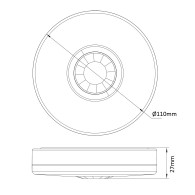 Rörelsedetektor med infraröd teknik från Maclean, platt, för utomhusbruk, räckvidd 8m, maxbelastning 2000W, MCE293.