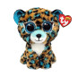 Maskot i form av en blå kobolt leopard på 15 cm