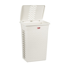 Rektangulär tvättkorg för underkläder eller tvätt BranQ 55L Cotton vit antik