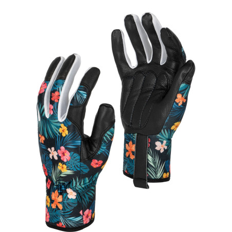 Handskar i getskinn. Blommor l272609p, kort, '9', ce, Lahti