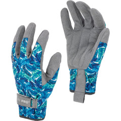 Handskar i syntetiskt läder med blommönster l272707p, kort, '7', CE, Lahti