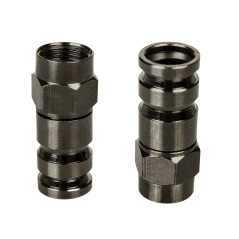 Kontakt Maclean, F-kompressionskontakt, RG-6, Professionell, Nickel, Svart, MCTV-916