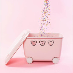 Leksakslåda 55L BranQ Teddy rosa