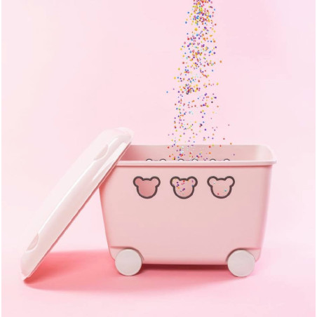 Leksakslåda 55L BranQ Teddy rosa