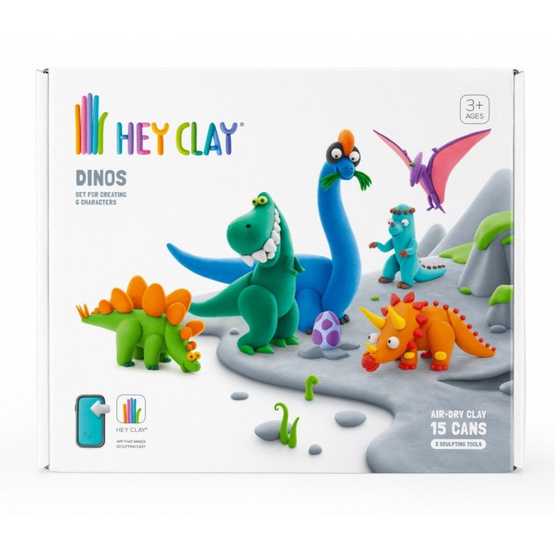 Plastilinsetet Hey Clay dinosaurier.