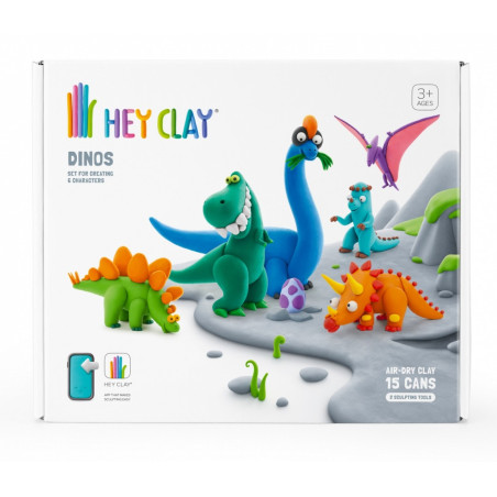 Plastilinsetet Hey Clay dinosaurier.