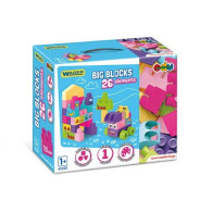 Klocki 26 elementów big blocks różowe