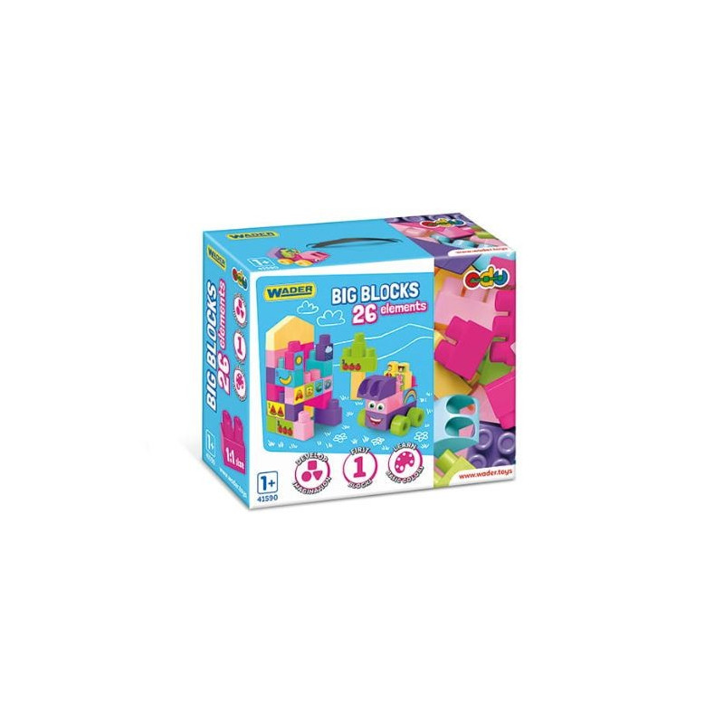 26 delar stora block rosa