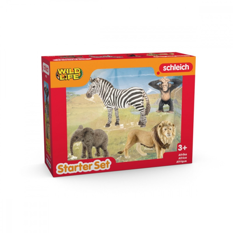 Set med 4 wild life figurer af afrikanska djur