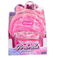 Ryggsäck med glittrande katt i rosa