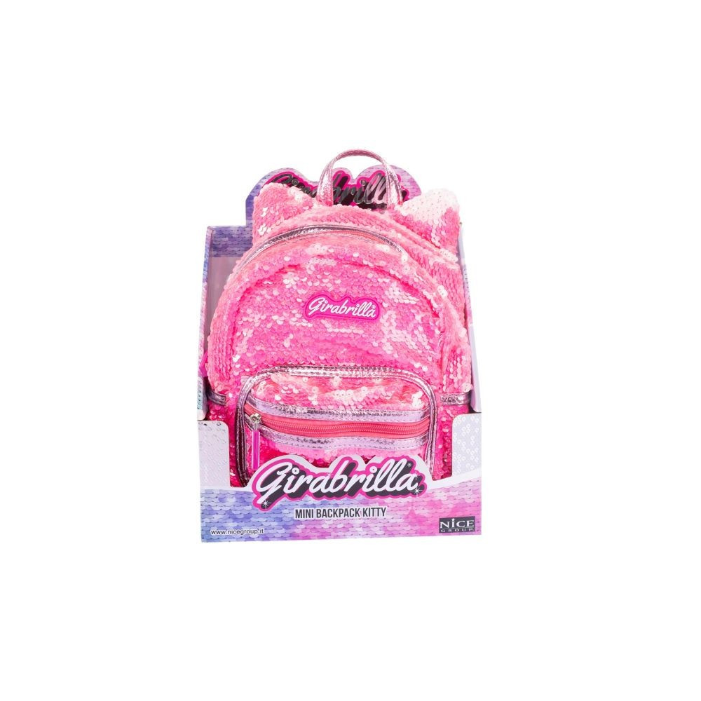 Ryggsäck med glittrande katt i rosa Ryggsäck med glittrande katt i rosa