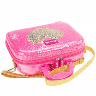 Resväska make up girabrilla rosa med guld