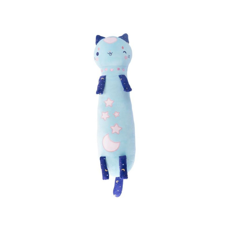 Maskot momomi katt som lyser i mörkret blå 60 cm