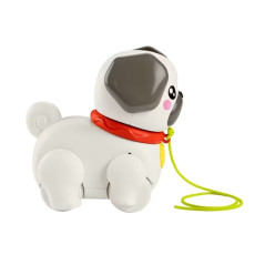 Figur av en promenerande hundvalp mops