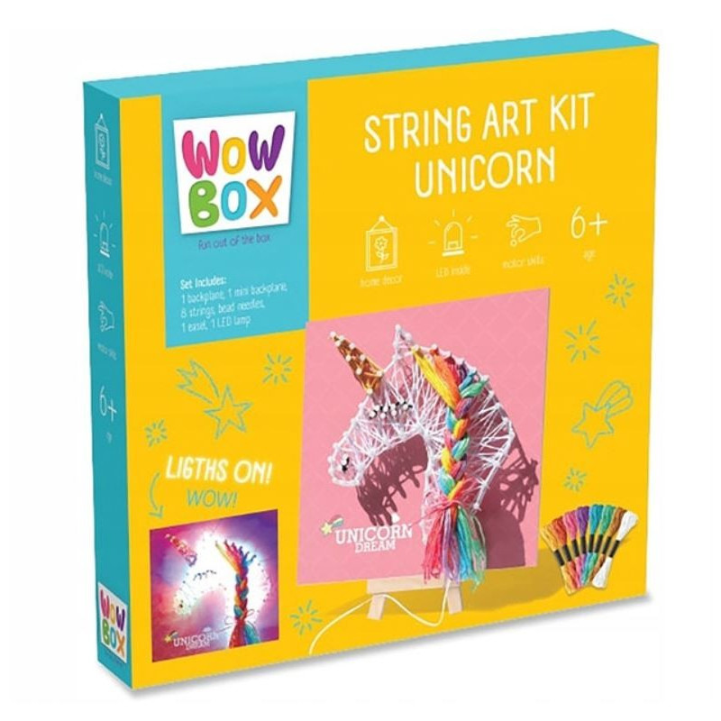 Kreativt set för string art enhörning