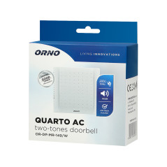 Elektromekanisk tvåtonig klocka QUARTO AC, 230V, vit