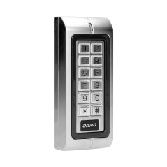 Lås med smal kod och läsare för kort och närhetsbrickor, IP44, 1 relä 3A, mått 128x82x28 mm.