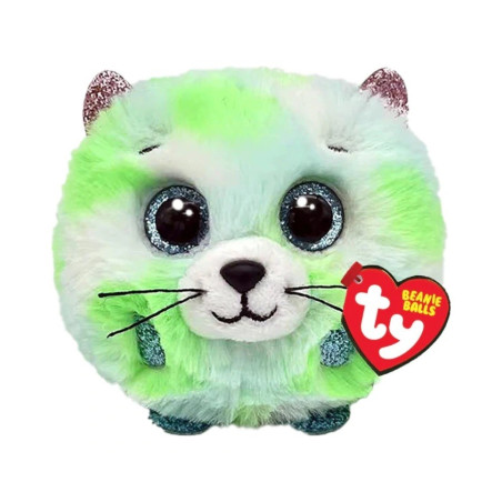 Maskotka Ty Beanie Balls katt grön | HandlaSmidigt.se