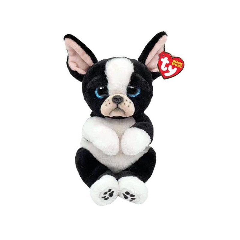 Maskot Beanie Bellies hund svartvit 24 cm