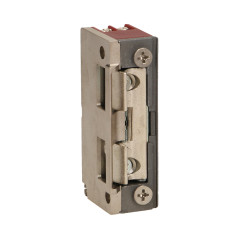 Symmetrisk elektromagnetisk lås med styrspår, reversibel, MINI, LÅGSTRÖM 280mA för 12VDC.