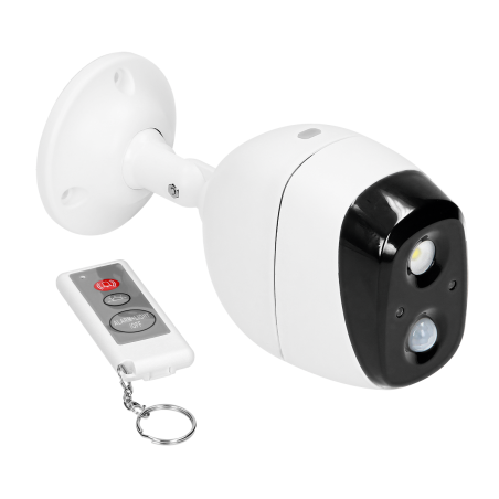 Trådlös larm med inbyggd siren och ljussignal, fjärrstyrd, IP44, 5m, batteridriven