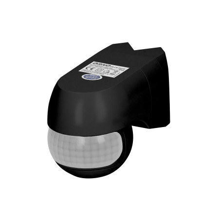 Rörelsesensor 220V, 1200W, IP44, 3 monteringsalternativ, svart