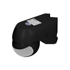 Rörelsesensor 220V, 1200W, IP44, 3 monteringsalternativ, svart
